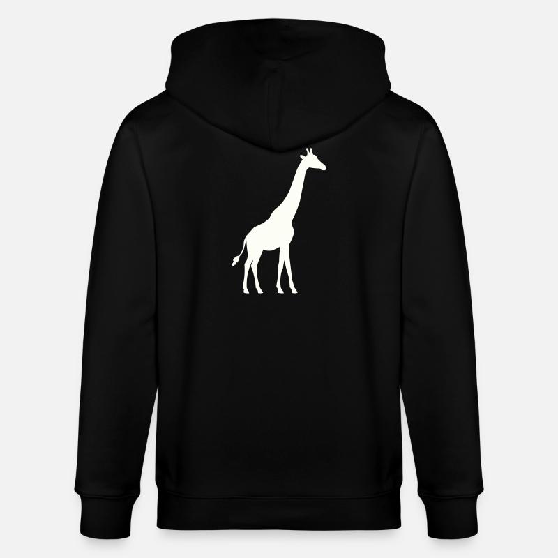Giraffe Silhouette - Stanley/Stella CULTIVATOR  Unisex Organic Hooded Jacket - black