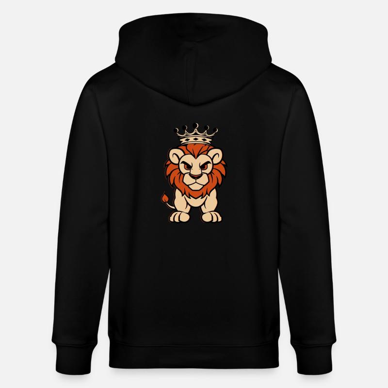Lion Comic Crown - Stanley/Stella CULTIVATOR Unisex Organic Hooded Jacket - black