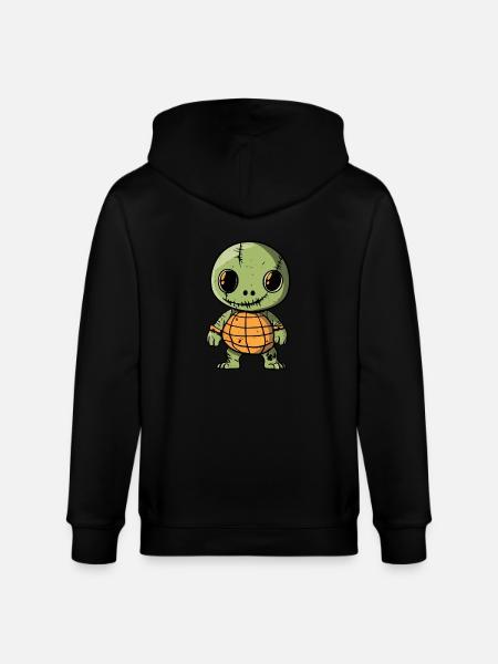 Turtle Halloween Funny Zombie - Stanley/Stella CULTIVATOR Unisex Organic Hooded Jacket - black