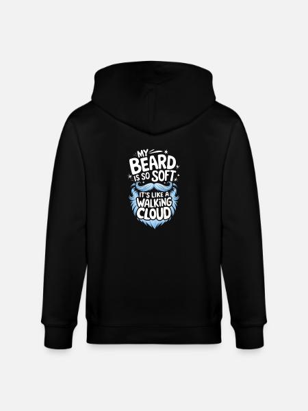 Beard Mustache Bearded Men - Stanley/Stella CULTIVATOR Unisex Organic Hooded Jacket - black