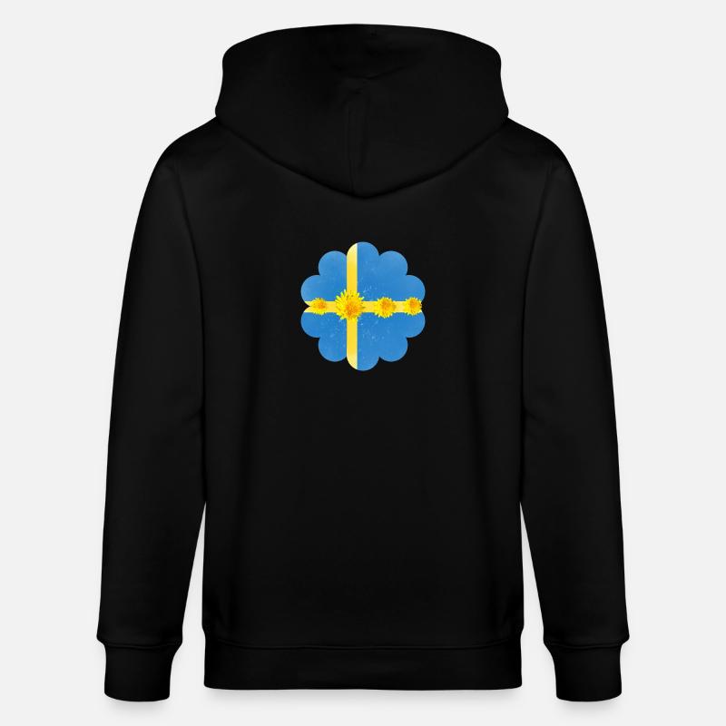Suède Pissenlit Fleurs Suède Drapeau - Veste à capuche bio CULTIVATOR Stanley/Stella Unisexe - noir
