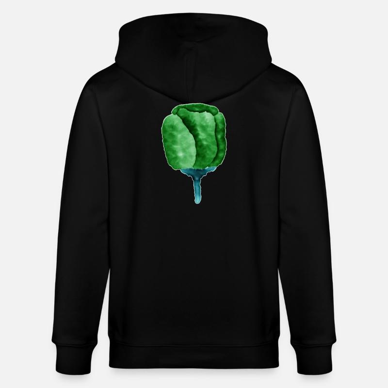 Illustration de fleur verte abstraite - Veste à capuche bio CULTIVATOR Stanley/Stella Unisexe - noir