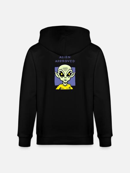 Alien Approved Yellow Eye Design - Stanley/Stella CULTIVATOR Unisex Organic Hooded Jacket - black