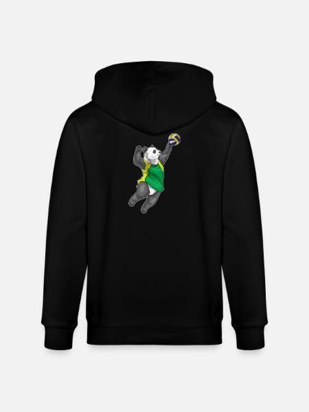 Panda Volleyball Player Volleyball - Stanley/Stella CULTIVATOR Unisex Organic Hooded Jacket - black