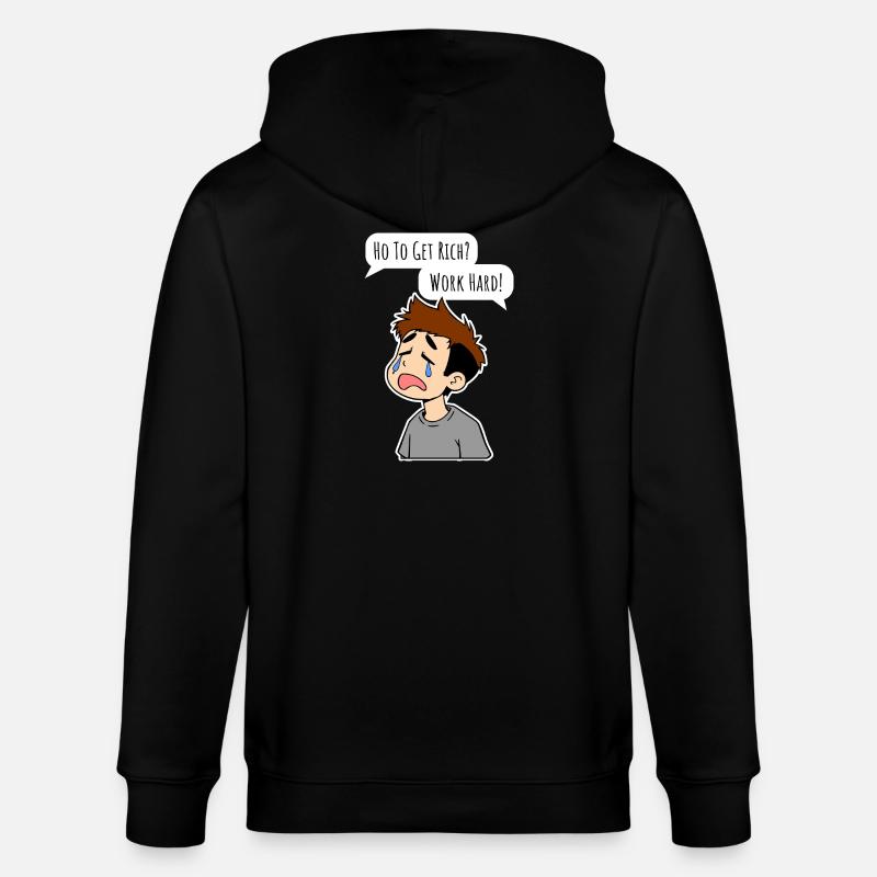 Wie wird man reich? Arbeite hart! - Stanley/Stella Unisex Bio-Kapuzenjacke CULTIVATOR - Schwarz