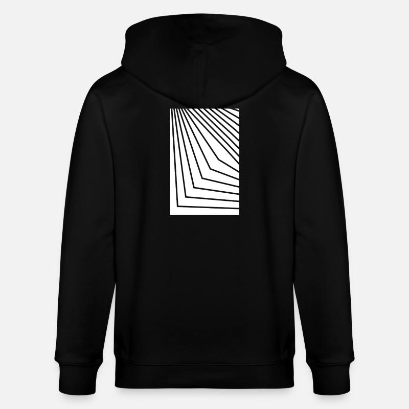 Angular Concentric Lines - Stanley/Stella CULTIVATOR  Unisex Organic Hooded Jacket - black