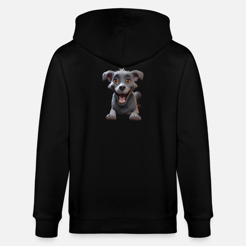 Aventure du chiot gris souriant - Veste à capuche bio CULTIVATOR Stanley/Stella Unisexe - noir