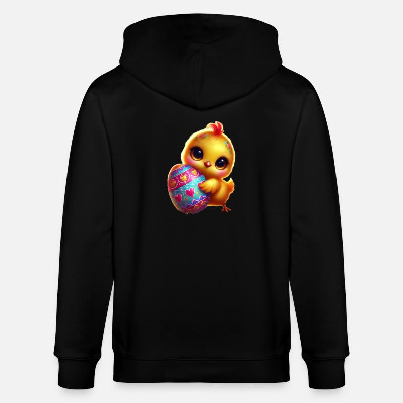 Poussins de Pâques avec oeuf - Veste à capuche bio CULTIVATOR Stanley/Stella Unisexe - noir