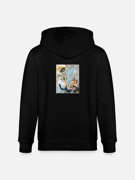 Wolfmama und Wolfjunges - Stanley/Stella Unisex Bio-Kapuzenjacke CULTIVATOR  - Schwarz