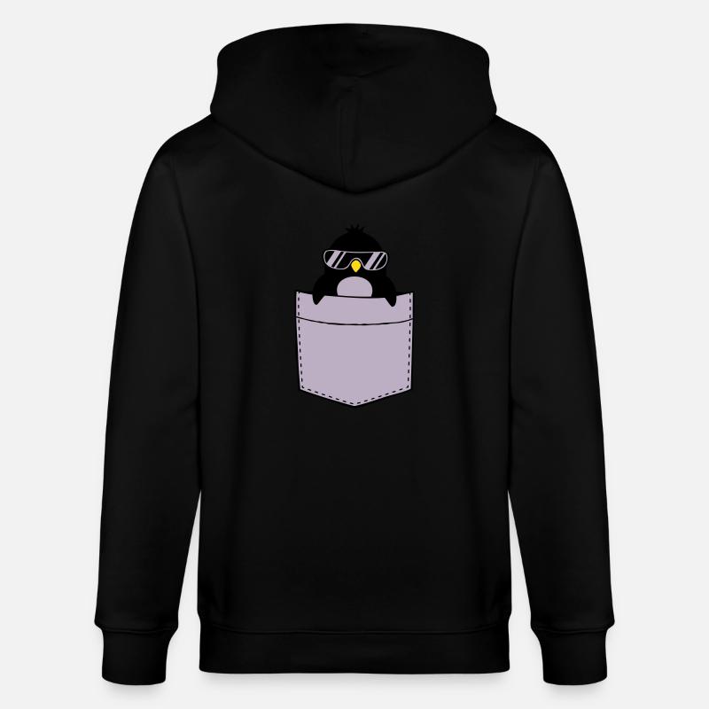 Pinguin Hemd Brusttasche - Stanley/Stella Unisex Bio-Kapuzenjacke CULTIVATOR  - Schwarz