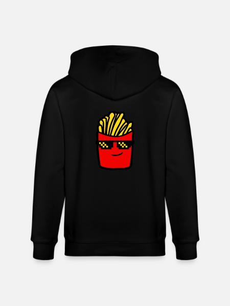 Cool French Fries - Stanley/Stella CULTIVATOR Unisex Organic Hooded Jacket - black