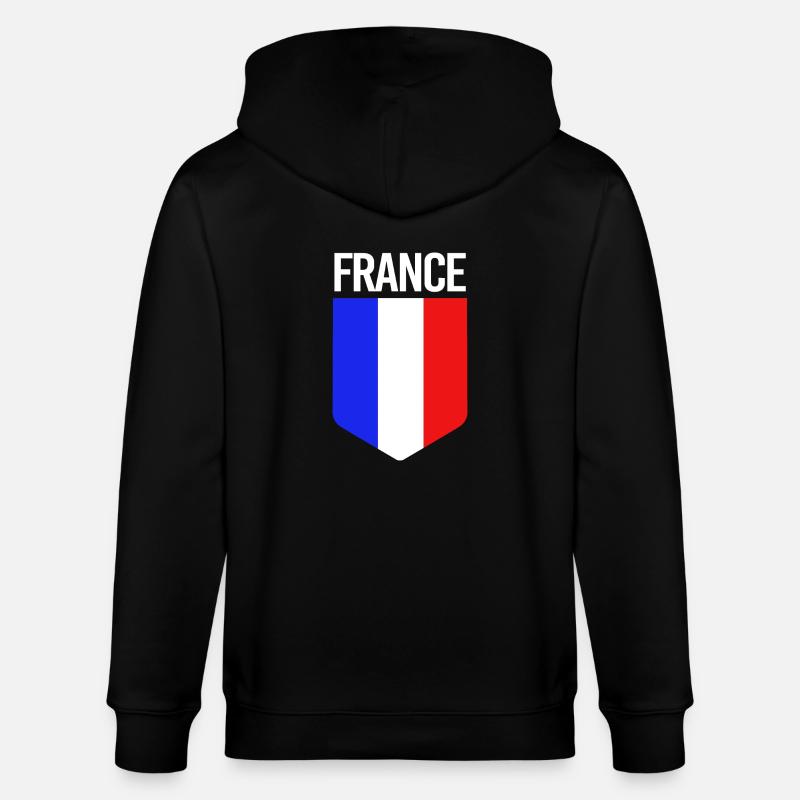 Frankreich - Stanley/Stella Unisex Bio-Kapuzenjacke CULTIVATOR  - Schwarz
