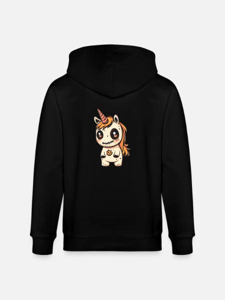 Einhorn Halloween Zombie - Stanley/Stella Unisex Bio-Kapuzenjacke CULTIVATOR  - Schwarz