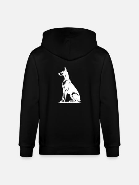 Noble Doberman Tattoo Dogs Silhouette - Stanley/Stella CULTIVATOR  Unisex Organic Hooded Jacket - black