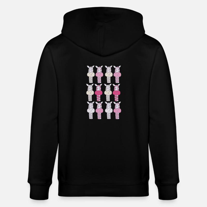 zebra muster pink - Stanley/Stella Unisex Bio-Kapuzenjacke CULTIVATOR  - Schwarz