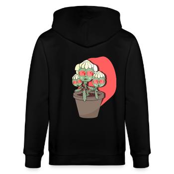 UNKRAUT - Stanley/Stella Unisex Bio-Kapuzenjacke CULTIVATOR  - Schwarz - Hinten - Anna (173cm)