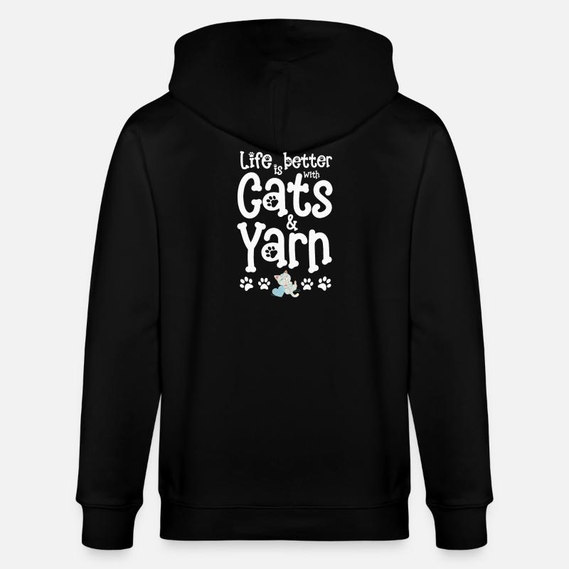 Katze Katzen - Stanley/Stella Unisex Bio-Kapuzenjacke CULTIVATOR  - Schwarz