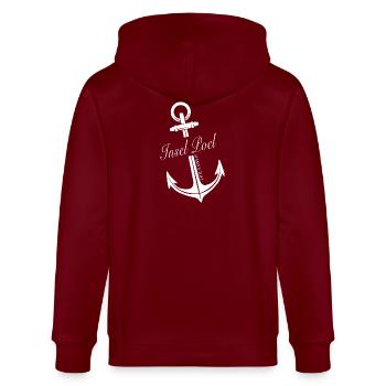 Insel Poel - Stanley/Stella Unisex Bio-Kapuzenjacke CULTIVATOR  - Burgunderrot - Hinten - Anna (173cm)