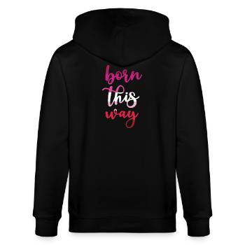 Pride Month - Born This Way - Stanley/Stella CULTIVATOR  Unisex Organic Hooded Jacket - black - Back - Anna (173cm)