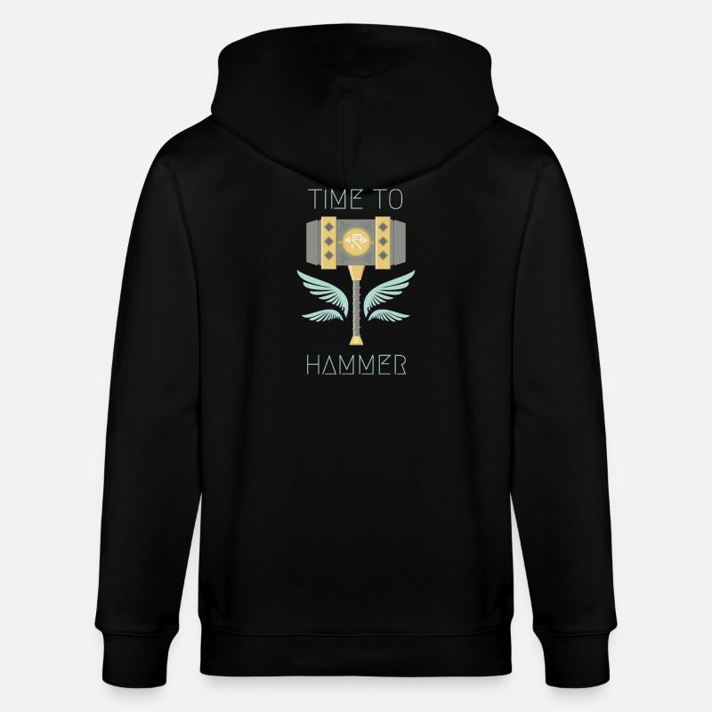 Time to Hammer - Stanley/Stella Unisex Bio-Kapuzenjacke CULTIVATOR  - Schwarz
