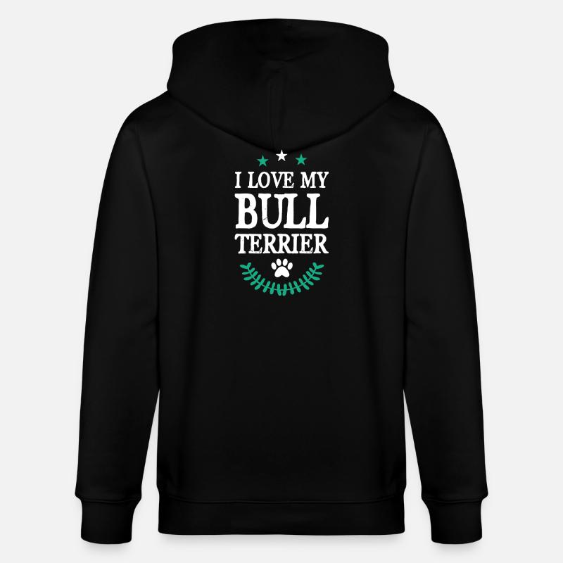 BULL TERRIER - Stanley/Stella Unisex Bio-Kapuzenjacke CULTIVATOR - Schwarz