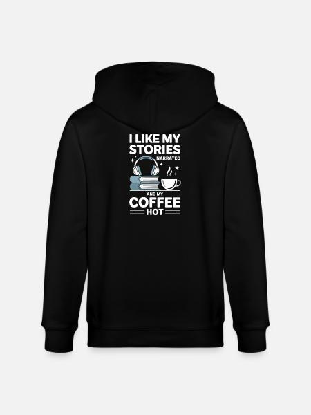 Coffee Lover Audiobook Passion Gift - Stanley/Stella CULTIVATOR Unisex Organic Hooded Jacket - black