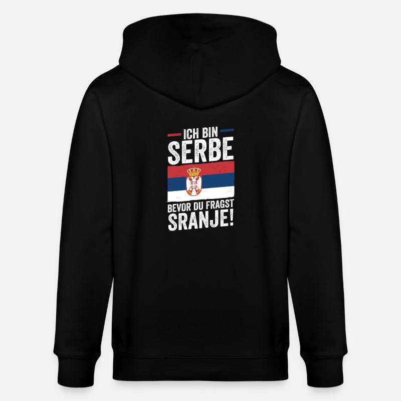 Serbe Serbe Serbie - Veste à capuche bio CULTIVATOR Stanley/Stella Unisexe - noir