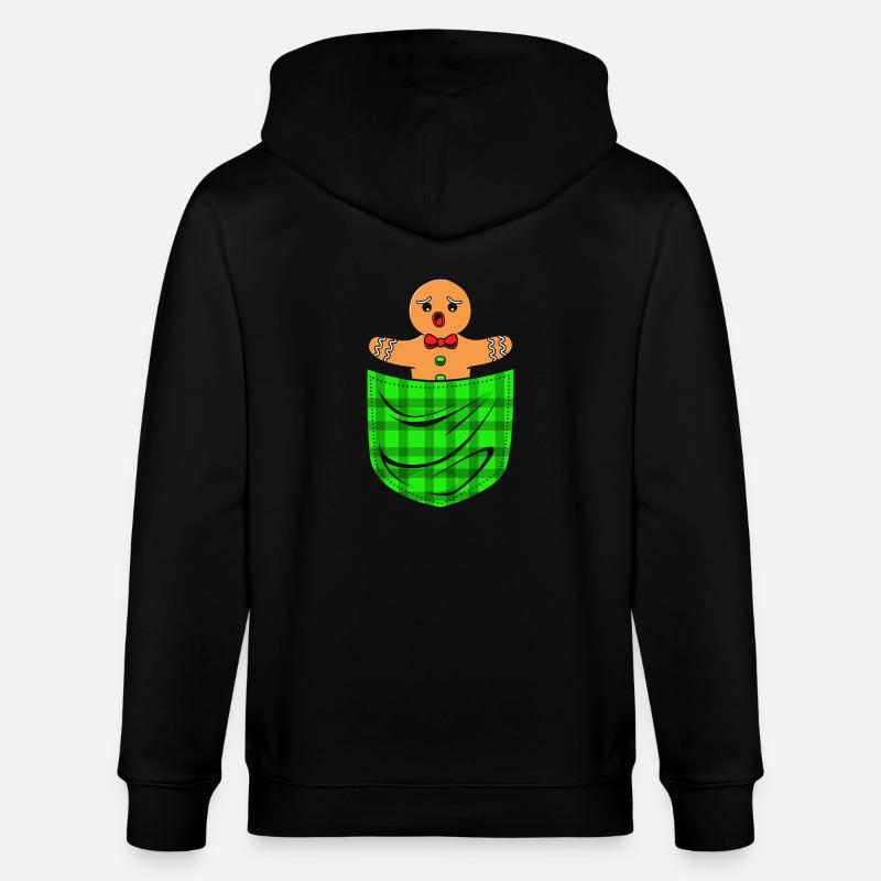Lebkuchenmann Lebkuchenherz Lebkuchen Naschen - Stanley/Stella Unisex Bio-Kapuzenjacke CULTIVATOR  - Schwarz