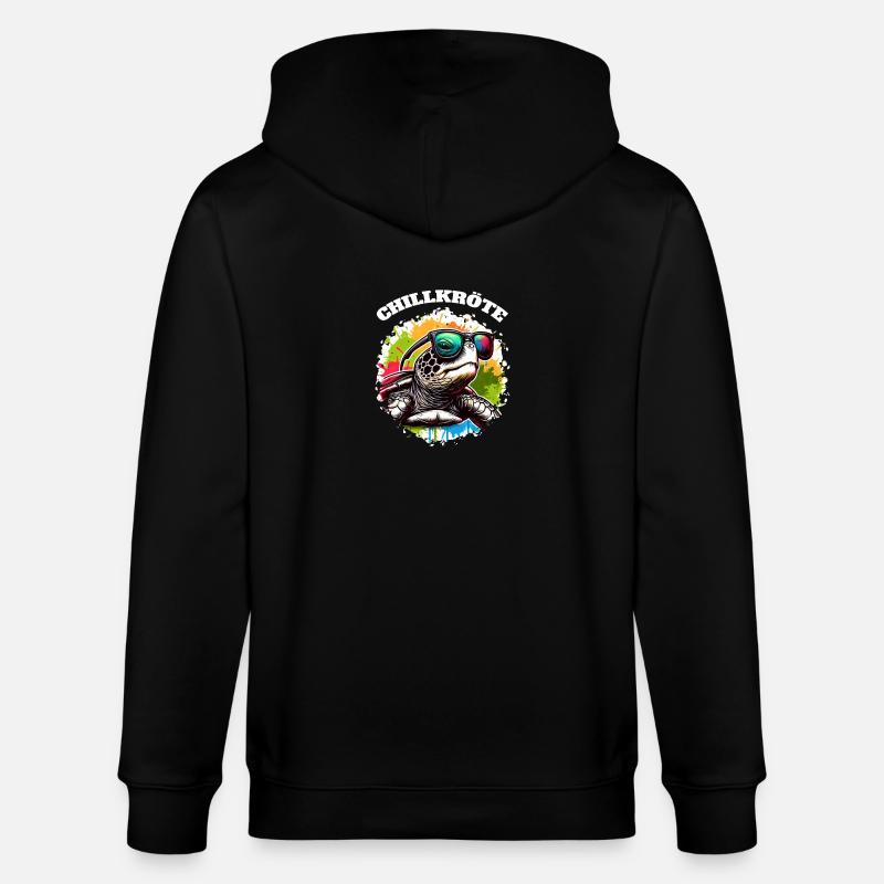 Chill Toad Turtle - Stanley/Stella CULTIVATOR  Unisex Organic Hooded Jacket - black