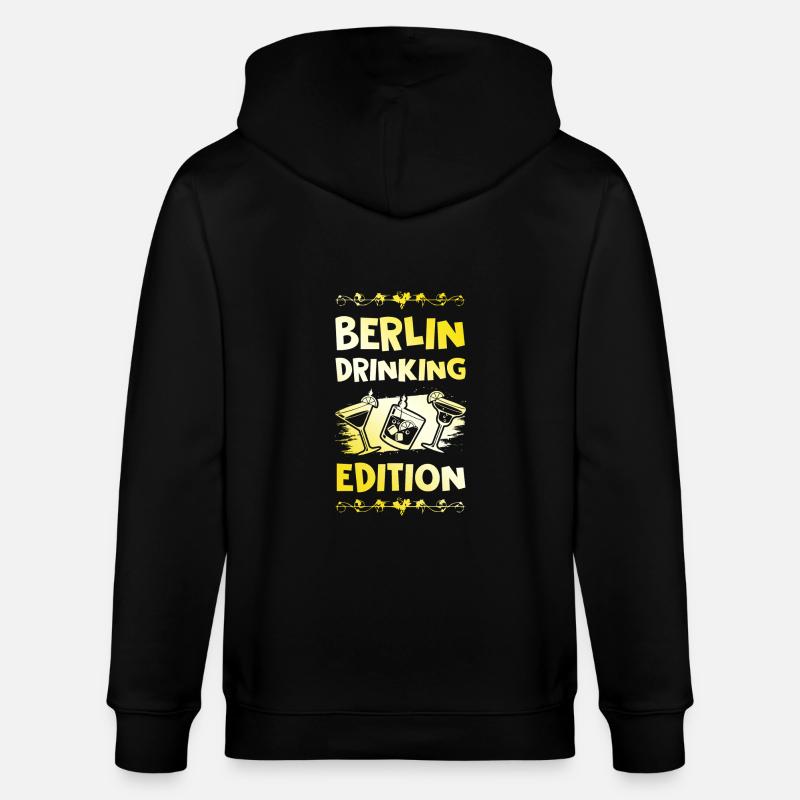 Berlin Drinking Spruch - Stanley/Stella Unisex Bio-Kapuzenjacke CULTIVATOR  - Schwarz