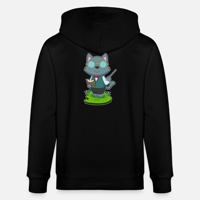 Pointeur Cat Teacher - Veste à capuche bio CULTIVATOR Stanley/Stella Unisexe - noir