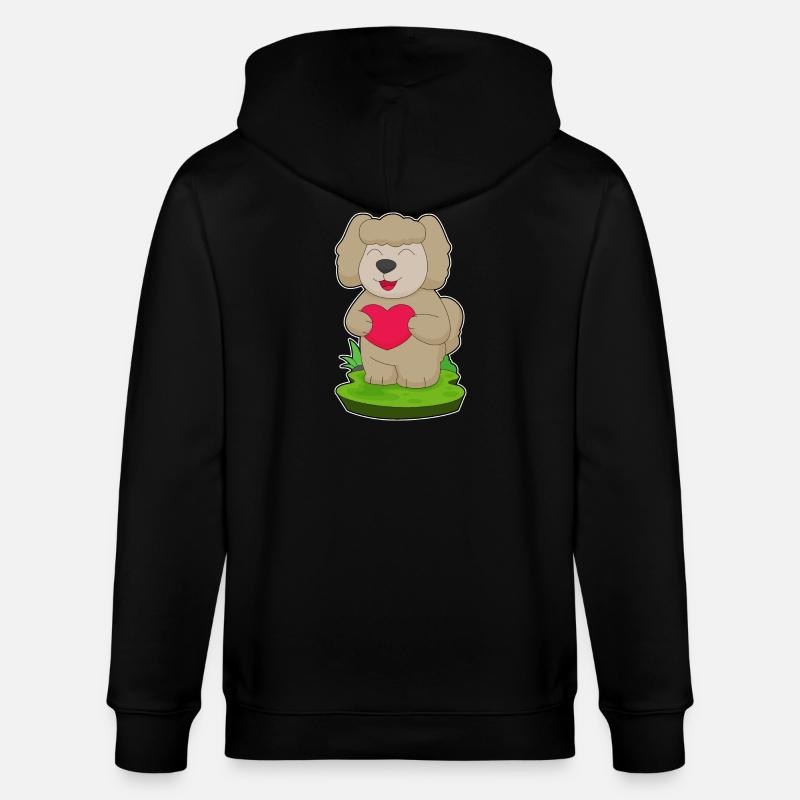 Hund Herz - Stanley/Stella Unisex Bio-Kapuzenjacke CULTIVATOR  - Schwarz