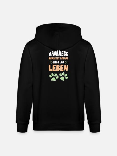 Havanese Love and Life Cheerful - Stanley/Stella CULTIVATOR  Unisex Organic Hooded Jacket - black
