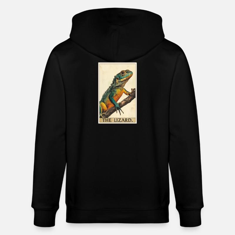 Eidechsen Eidechse - Stanley/Stella Unisex Bio-Kapuzenjacke CULTIVATOR  - Schwarz
