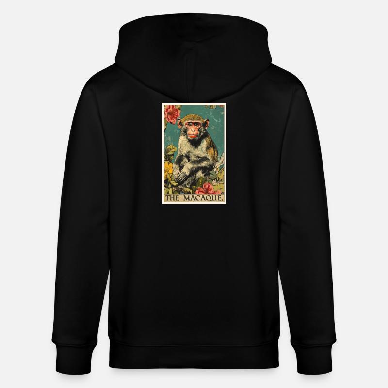 Makaken Makake - Stanley/Stella Unisex Bio-Kapuzenjacke CULTIVATOR  - Schwarz