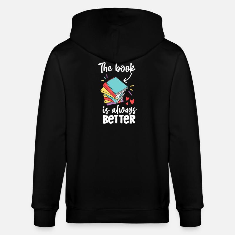 Das Buch ist immer besser - Stanley/Stella Unisex Bio-Kapuzenjacke CULTIVATOR  - Schwarz