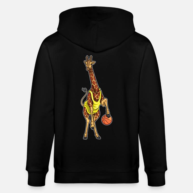 Girafe basketteur joueur Baskeball - Veste à capuche bio CULTIVATOR Stanley/Stella Unisexe - noir