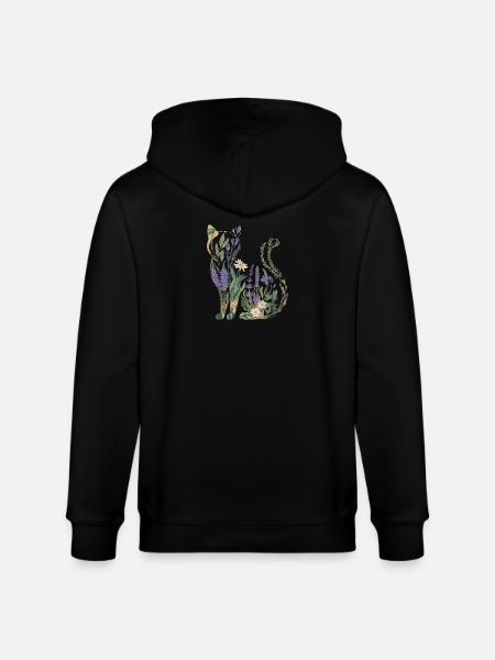Boho Katze Pflanzen Blumen - Stanley/Stella Unisex Bio-Kapuzenjacke CULTIVATOR  - Schwarz