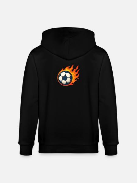 Fireball Football Flame - Stanley/Stella CULTIVATOR  Unisex Organic Hooded Jacket - black