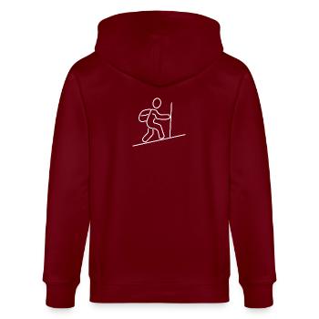 Bergwanderer Bergsteiger - Stanley/Stella Unisex Bio-Kapuzenjacke CULTIVATOR  - Burgunderrot - Hinten - Anna (173cm)