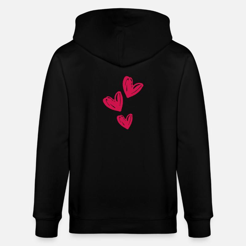 Herzen Liebe Symbol - Stanley/Stella Unisex Bio-Kapuzenjacke CULTIVATOR - Schwarz