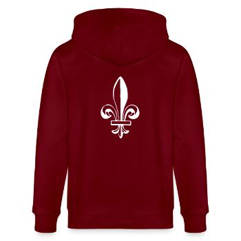 Lilie - Stanley/Stella Unisex Bio-Kapuzenjacke CULTIVATOR  - Burgunderrot - Hinten - Anna (173cm)
