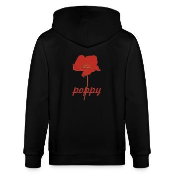 mohnblume poppy - Stanley/Stella Unisex Bio-Kapuzenjacke CULTIVATOR  - Schwarz - Hinten - Anna (173cm)