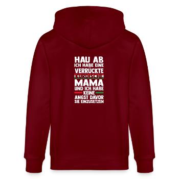 Kurdes Maman Mère Kurdistan - Veste à capuche bio CULTIVATOR Stanley/Stella Unisexe - bordeaux - Dos - Anna (173cm)