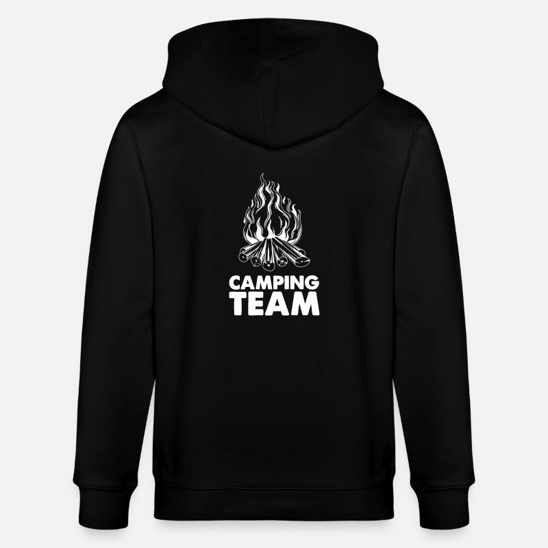 camping team lagerfeuer - Stanley/Stella Unisex Bio-Kapuzenjacke CULTIVATOR  - Schwarz