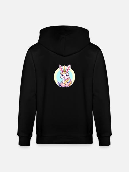Einhornosterhase - Stanley/Stella Unisex Bio-Kapuzenjacke CULTIVATOR  - Schwarz
