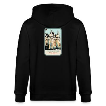 Château d'Ussé, Loire-Tal - Stanley/Stella Unisex Bio-Kapuzenjacke CULTIVATOR  - Schwarz - Hinten - Anna (173cm)