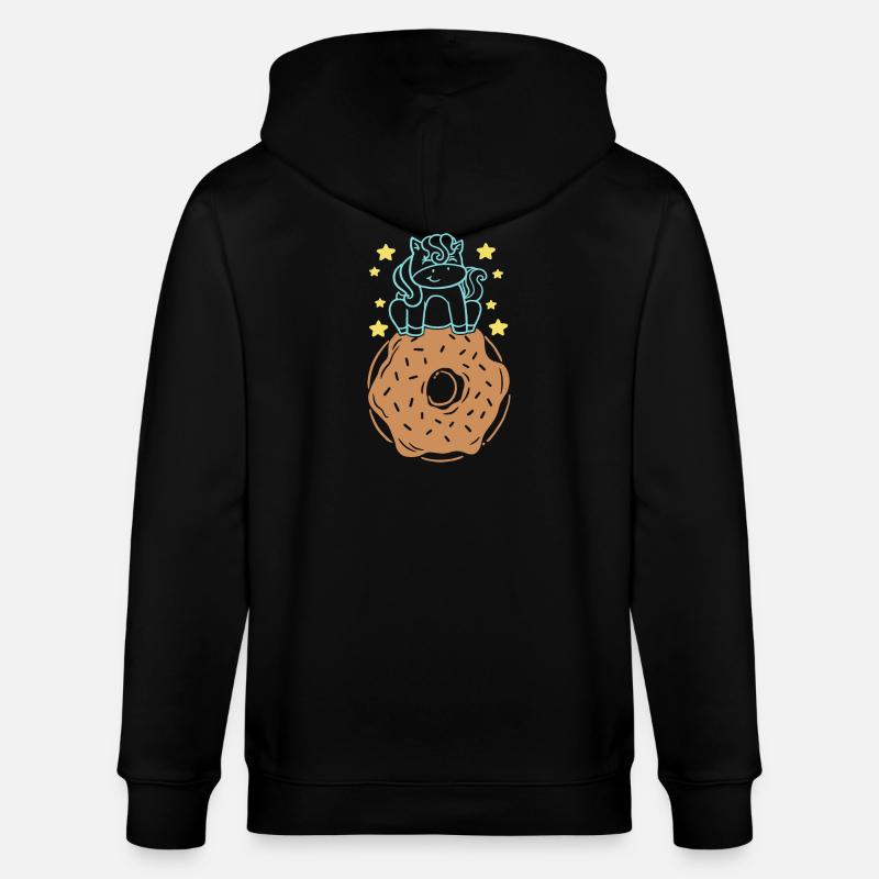 Donut und Einhorn - Stanley/Stella Unisex Bio-Kapuzenjacke CULTIVATOR  - Schwarz