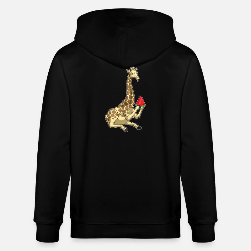 Girafe Pastèque - Veste à capuche bio CULTIVATOR Stanley/Stella Unisexe - noir