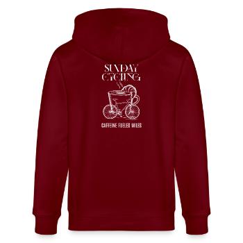 Miles alimentés par la caféine - Veste à capuche bio CULTIVATOR Stanley/Stella Unisexe - bordeaux - Dos - Anna (173cm)